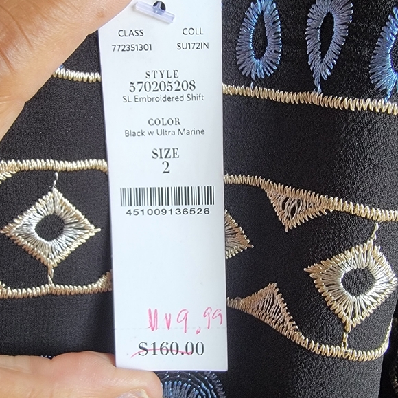 WHITE HOUSE BLACK  MARKET  Sleeveless Dress Bk/bl/br patterened  Size 2. NwT. - Picture 3 of 8